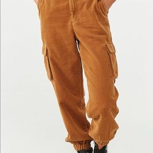 Brown Corduroy Cargo Joggers